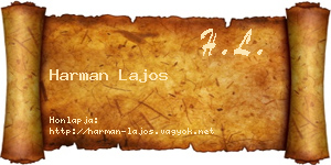 Harman Lajos névjegykártya